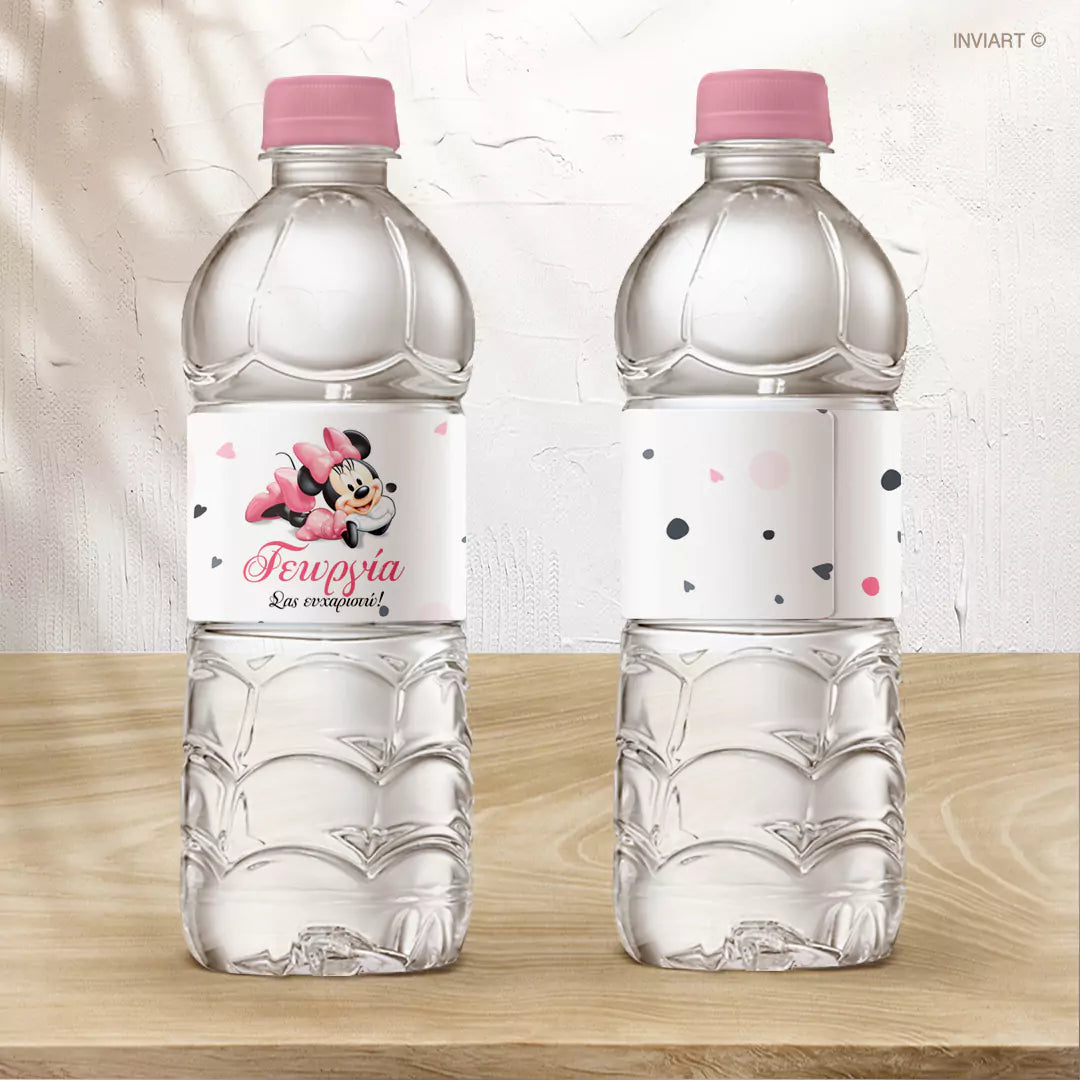 Ετικέτα νερού βάπτισης με θέμα Minnie