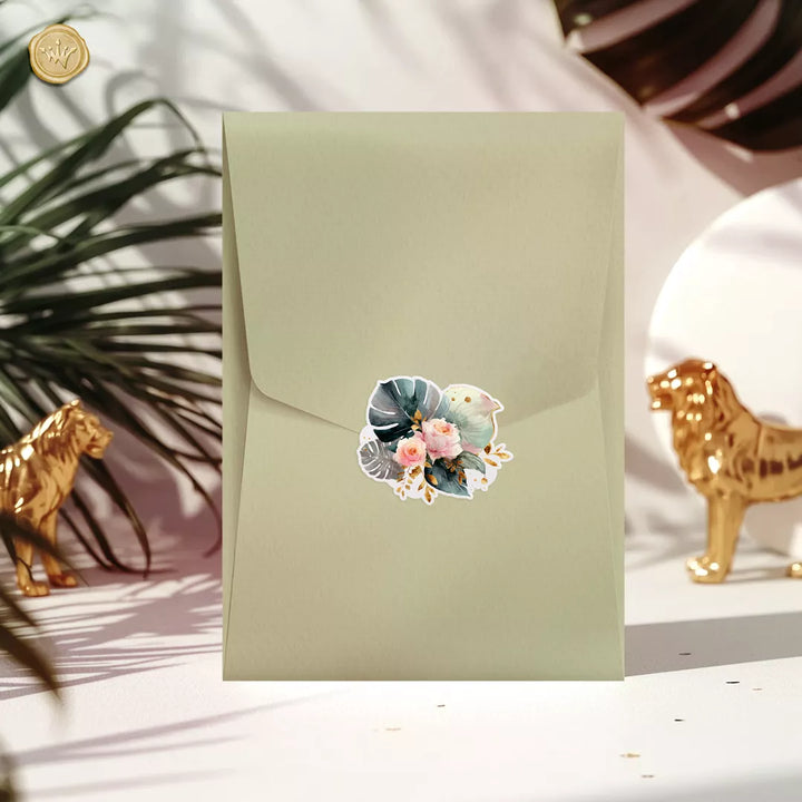 φάκελος βάπτισης με tropical διακόσμηση