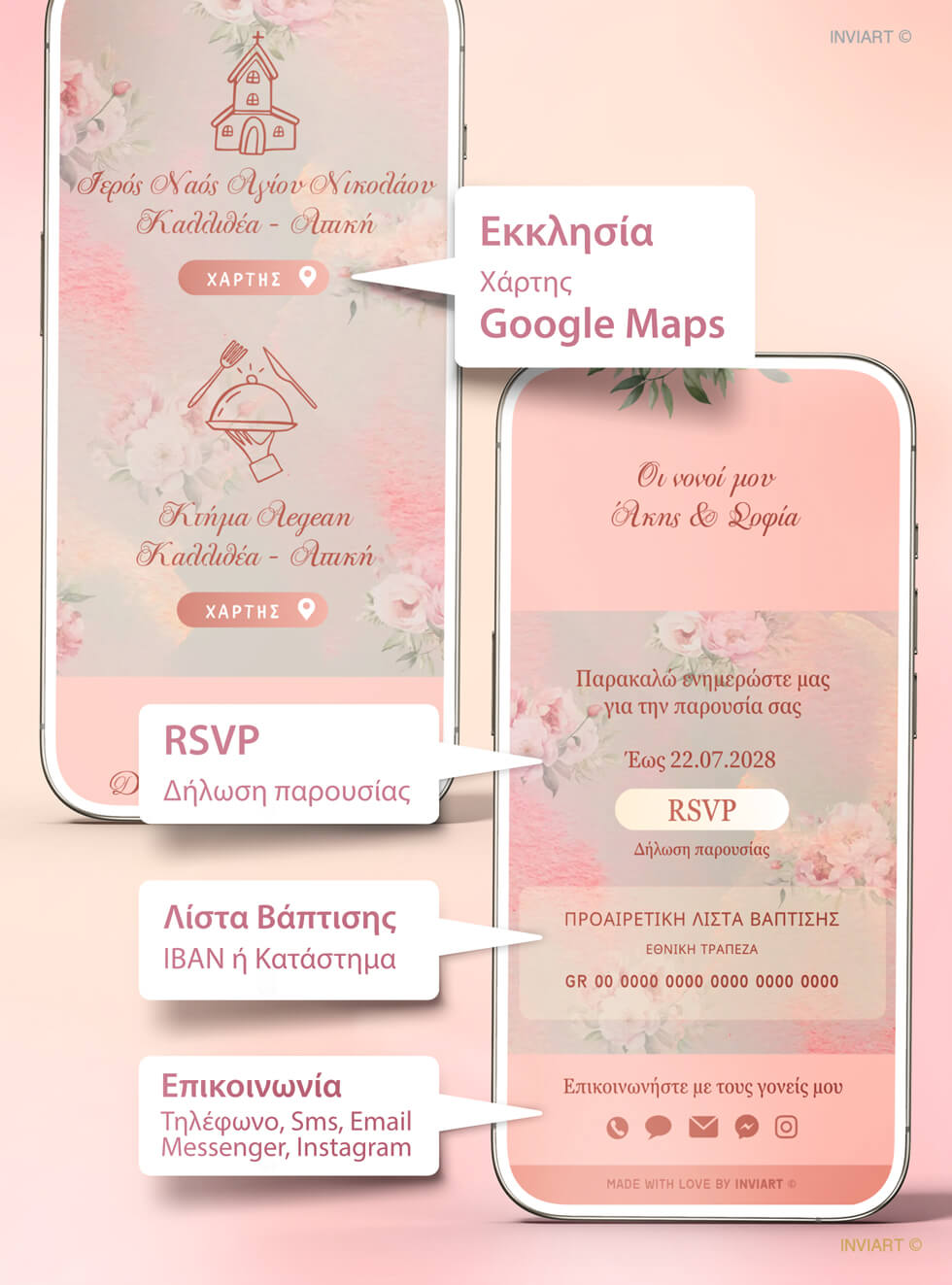 Google Maps για εκκλησία και δεξίωση σε site βάπτισης
