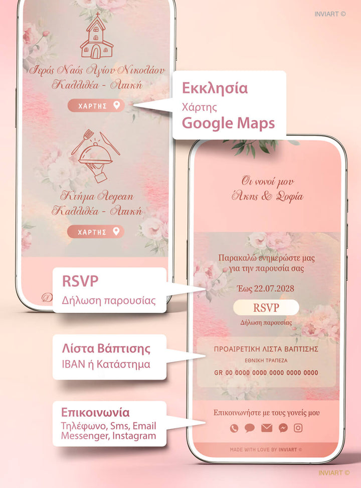 Google Maps για εκκλησία και δεξίωση σε site βάπτισης