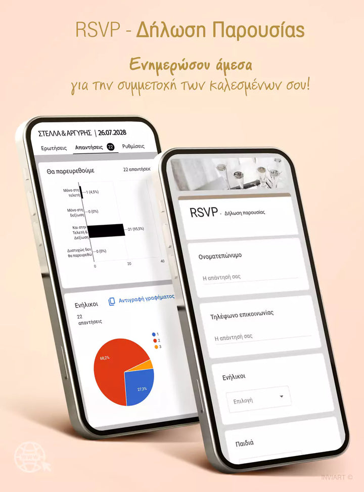 Online RSVP φόρμα για site βάπτισης Κάστρο
