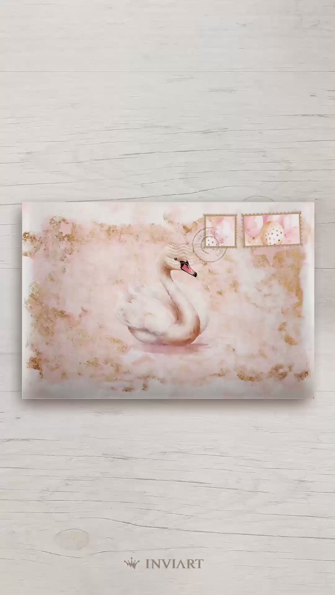 Βίντεο e-invite βάπτισης με animated φιγούρα μπαλαρίνας και glitter pastel αισθητική