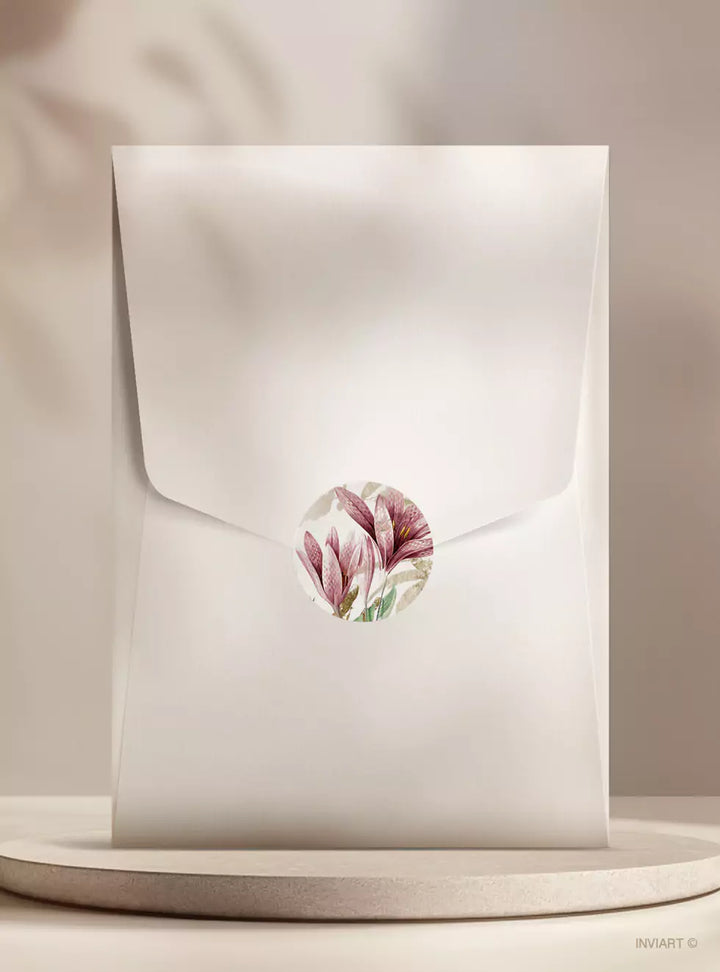 Προσκλητήριο γάμου vintage floral