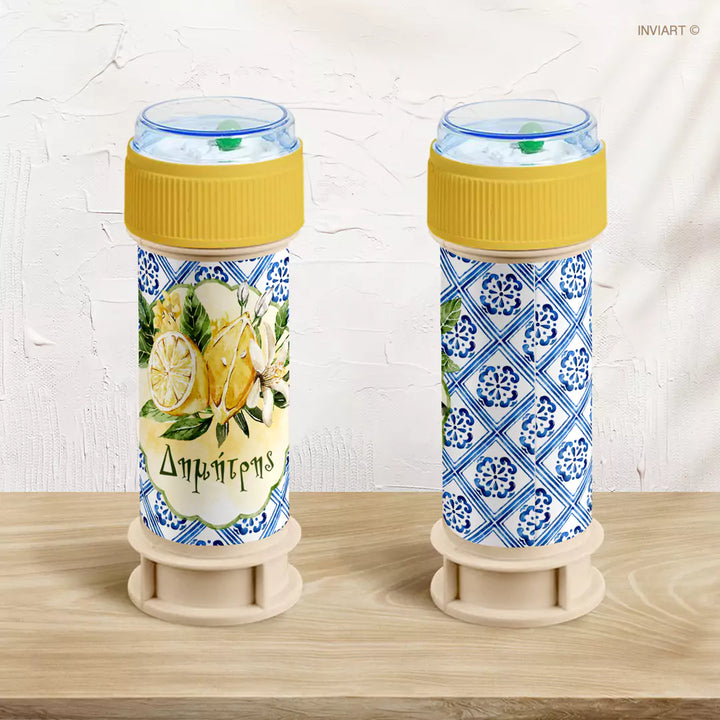 Σαπουνόφουσκες βάπτισης με θέμα Λεμόνια 