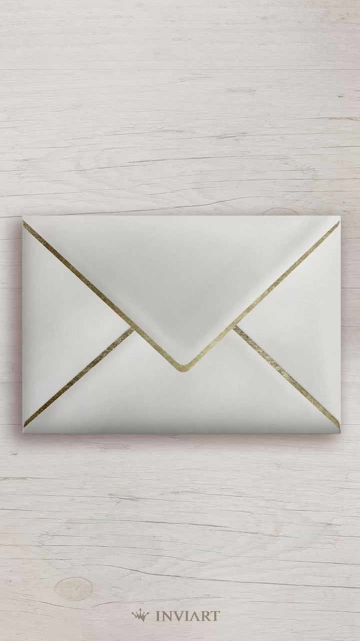 Minimal προσκλητήριο γάμου χρυσές αποχρώσεις